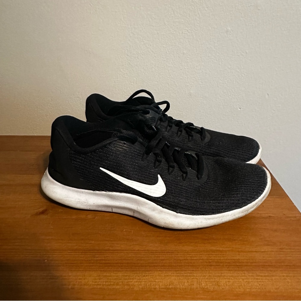Nike Black Knit Sneakers with White Swoosh